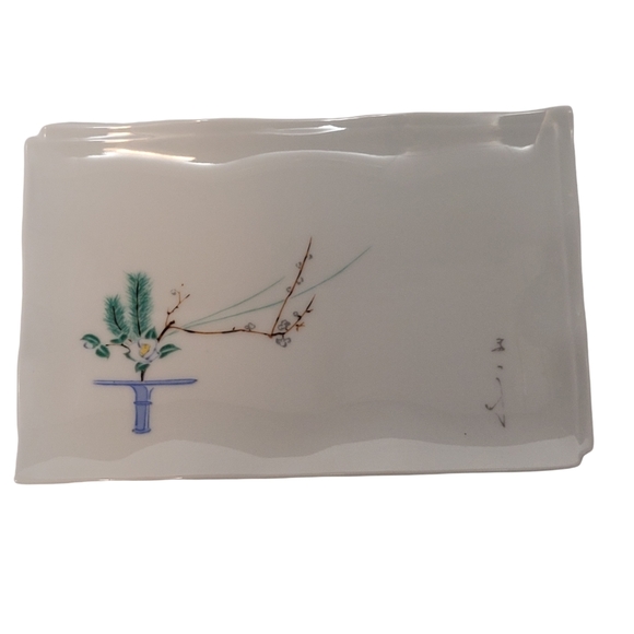 5 Japanese Porcelain Rectangular Handpainted Appetizer Dessert Sushi Plates - Picture 7 of 14
